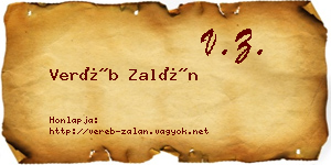 Veréb Zalán névjegykártya